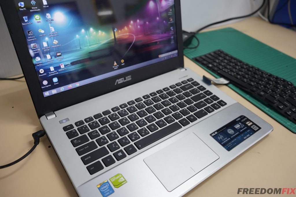 เปลี่ยนคีย์บอร์ด ASUS K450J กดไม่ติด คีย์บอร์ดเสีย แป้นพัง วิ่งเอง แป้นรวน