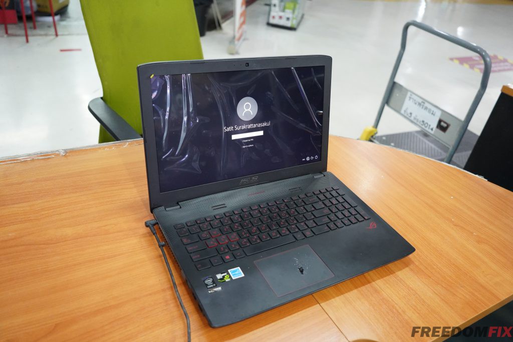 ซ่อมโน๊ตบุ๊ค ASUS GL552 เปิดไม่ติด ไฟไม่เข้า เมนบอร์ดเสีย ภาคจ่ายไฟมีปัญหา