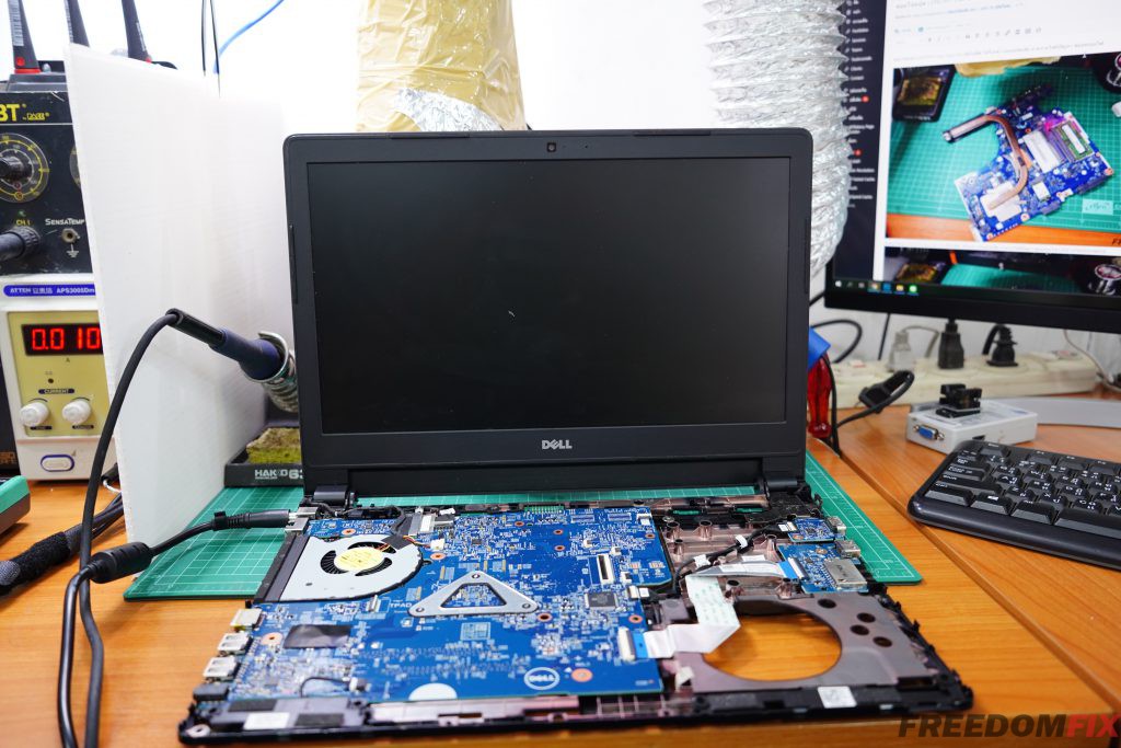 รับซ่อมโน๊ตบุ๊ค DELL Latitude 3470 เปิดไม่ติด ไฟไม่เข้า เมนบอร์ดเสีย ภาคจ่ายไฟมีปัญหา ซ่อมระบบไฟ LINE @FREEDOMFIX