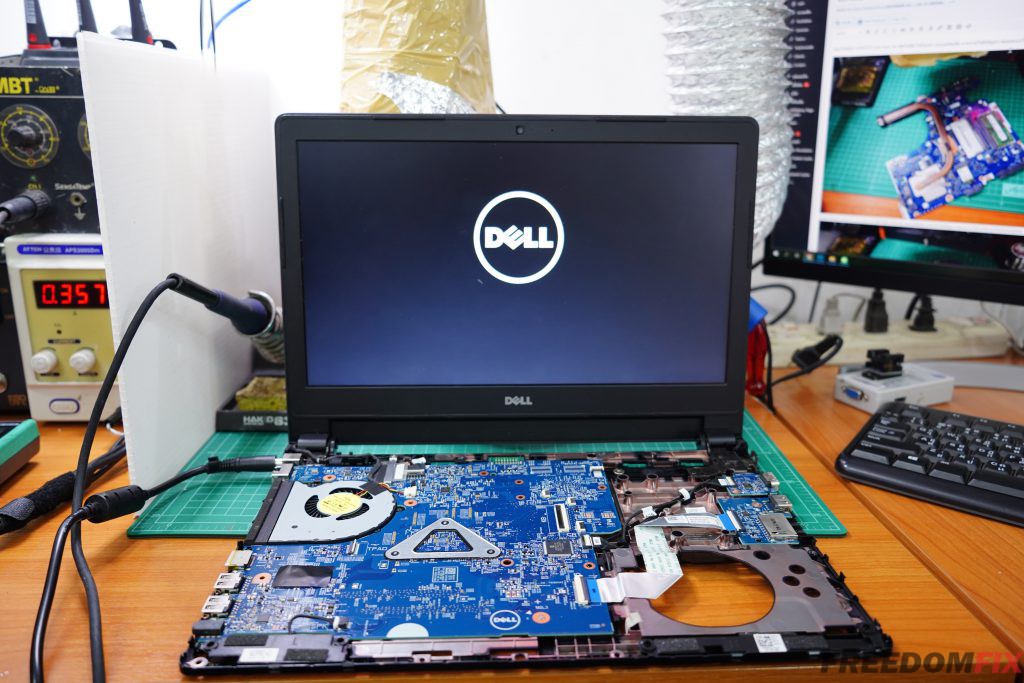 รับซ่อมโน๊ตบุ๊ค DELL Latitude 3470 เปิดไม่ติด ไฟไม่เข้า เมนบอร์ดเสีย ภาคจ่ายไฟมีปัญหา ซ่อมระบบไฟ LINE @FREEDOMFIX