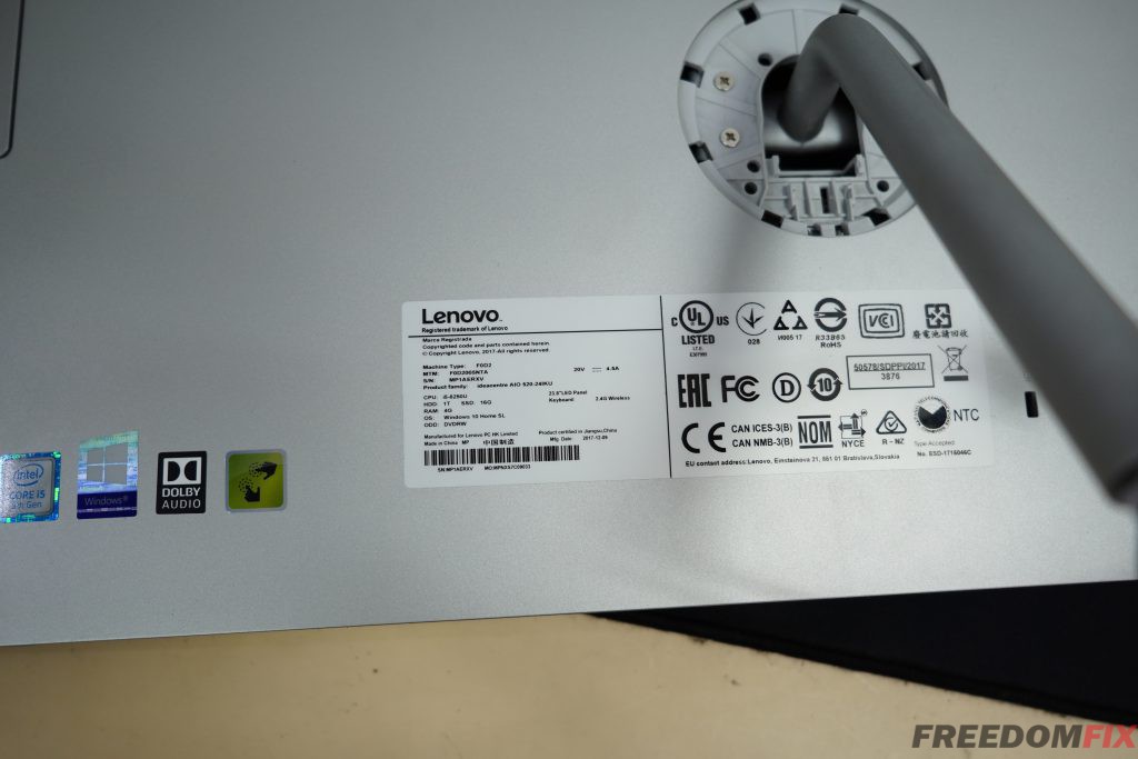 รับเปลี่ยนจอคอม ออลอินวัน LENOVO 520-24IKU (รุ่นทัชสกรีน) 23.8 นิ้ว จอแตก จอเสีย แกะจอแล้วจอ จอเป็นเส้น จอพัง เปลี่ยนจอใหม่ LINE @FREEDOMFIX