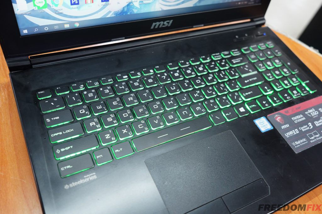 รับเปลี่ยนคีย์บอร์ด MSI GL62 6QF Keyboard เสีย กดไม่ติด ปุ่มหลุด น้ำหกใจ ปุ่มเสีย เปลี่ยนแป้นพิมพ์ใหม่ แบบมีไฟ LINE @FREEDOMFIX