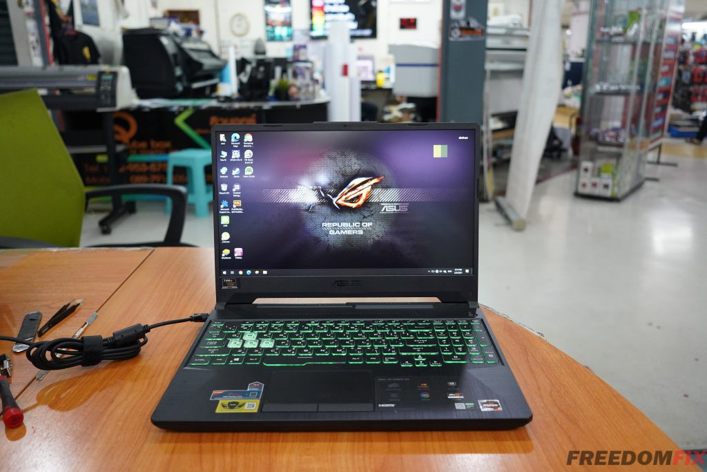 รับซ่อมโน๊ตบุ๊ค ASUS FX505 FX505D เปิดไม่ติด ไฟไม่เข้า เครื่องพัง ใช้งานไม่ได้ เมนบอร์ดเสีย ภาคจ่ายไฟมีปัญหา LINE @FREEDOMFIX