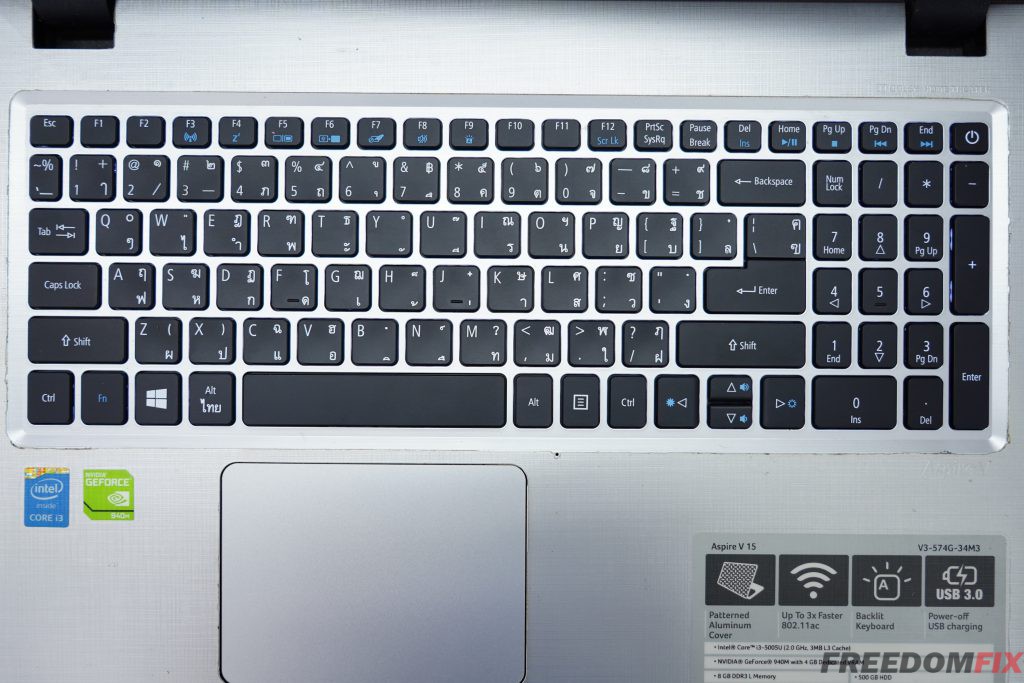 รับเปลี่ยนคีย์บอร์ด ACER Aspire V15 V3-574G มีไฟ คีย์บอร์ดเสีย กดไม่ติด ปุ่มเสีย คีย์บอร์ดพัง LINE @FREEDOMFIX