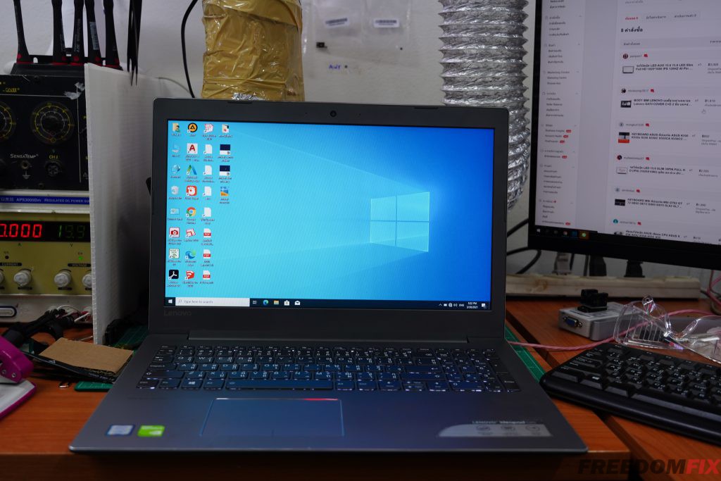 รับซ่อมโน๊ตบุ๊ค LENOVO Ideapad 520 เปิดไม่ติด ไฟไม่เข้า เมนบอร์ดเสีย ภาคจ่ายมีปัญหา LINE @FREEDOMFIX