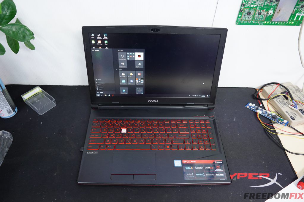 รับเปลี่ยนคีย์บอร์ด MSI GL63 8RE ปุ่มเสีย ปุ่มเสีย ปุ่มพัง คีย์บอร์ดพัง โดนน้ำ เปลี่ยนแป้นพิมพ์ LINE @FREEDOMFIX