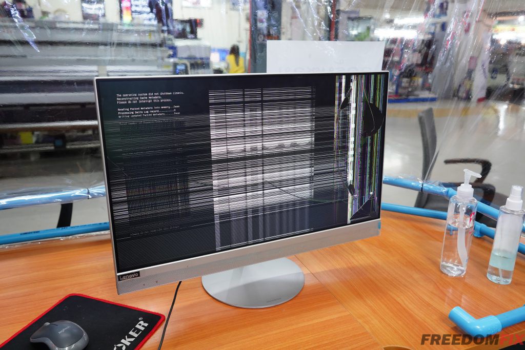 เปลี่ยนจอคอม ออลอินวัน LENOVO AIO 520-24IKU(จอทัชสกรีน) 23.8 นิ้ว จอแตก จอร้าว จอเสีย จอเป็นเส้น เปลี่ยนจอใหม่ LINE @FREEDOMFIX