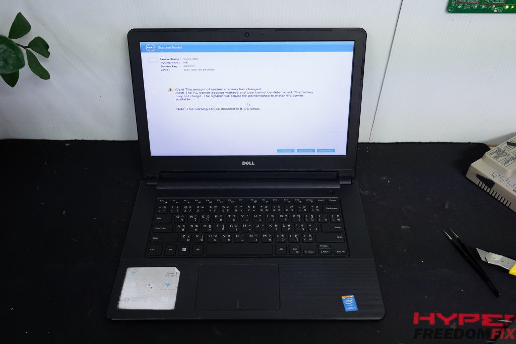รับซ่อมโน๊ตบุ๊ค DELL 3458 เปิดไม่ติด ไฟไม่เข้า เมนบอร์ดเสีย ภาคจ่ายไฟมีปัญหา LINE @FREEDOMFIX