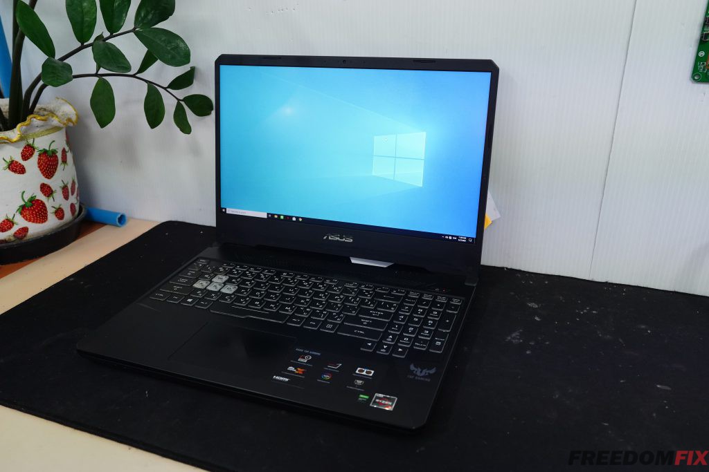 รับซ่อมโน๊ตบุ๊ค ASUS TUF Gaming FX505 เครื่องโดนน้ำ เปิดไม่ติด ไฟไม่เข้า เมนบอร์ดเสีย ภาคจ่ายไฟมีปัญหา LINE @FREEDOMFIX
