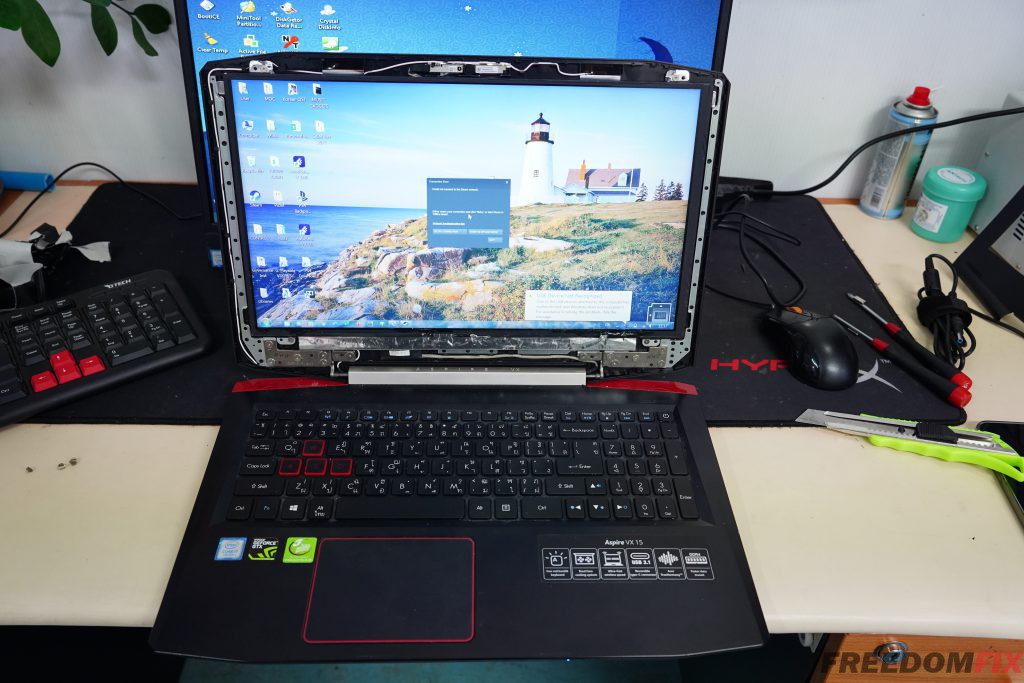 รับเปลี่ยนกรอบจอ บอดี้จอ ACER Aspire VX15 VX5-591G กรอบจอแตก บานพับหัก บอดี้จอแตกอ้า LINE @FREEDOMFIX