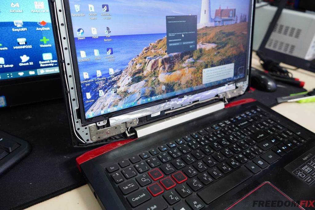รับเปลี่ยนกรอบจอ บอดี้จอ ACER Aspire VX15 VX5-591G กรอบจอแตก บานพับหัก บอดี้จอแตกอ้า LINE @FREEDOMFIX